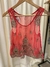 MUSCULOSA BORDADA - ROSA Y DORADO - S (D535)