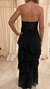 VESTIDO STRAPLESS - NEGRO CON VUELO - GASA - S (E125) - comprar online