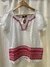 REMERA RAPSODIA - BORDADA BLANCA Y SALMON - S (E407)