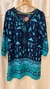 VESTIDO ESTAMPADO VERDE Y AZUL - M (E455) - comprar online