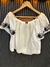BLUSA SIN HOMBROS - BLANCA Y BORDADA - 32/S (E481)