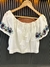BLUSA SIN HOMBROS - BLANCA Y BORDADA - 32/S (E481) - comprar online