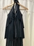 VESTIDO NEGRO - CON CAPAS - VITAMINA - 3 - LYCRA (E465)