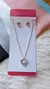 Set aros + collar CORAZÓN strass