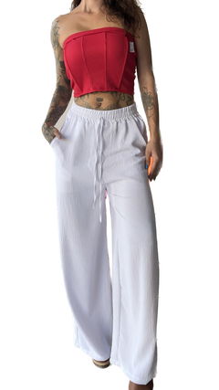Calça Pantalona BRANCA Tecido Duna