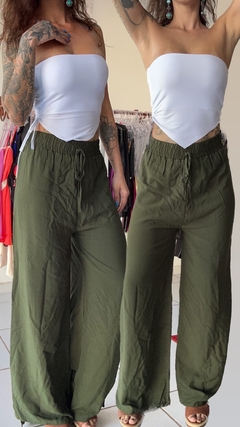 Calça Pantalona Viscose com Fenda - comprar online