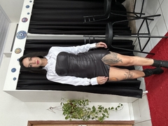 Vestido Tubinho Couro Fake na internet
