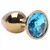 Plug Anal P Aço Dourado Pedra (AZUL CLARO)