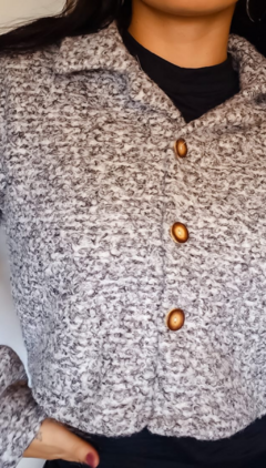 SAQUITO DE PAÑO MILA GRIS - FORNA Clothing Store 