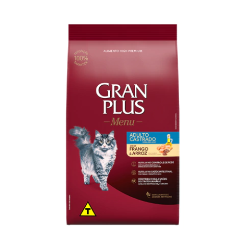 Ração Gran Plus Menu Gato Castrado Frango 10,1kg
