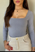 Body decote quadrado manga longa - comprar online