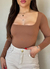 Body decote quadrado manga longa - loja online