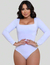 Body decote quadrado manga longa - loja online