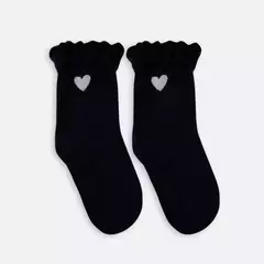 Soquete Babadinho Fru Fru Preta - comprar online