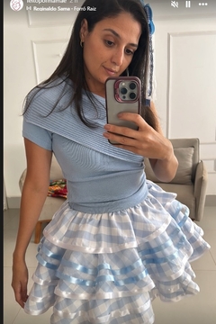 Saia Docinho de amor Azul Bebê - comprar online