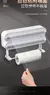 Dispenser 3 em 1 , cortar papel filme ,papel aluminio e porta papel toalha , com suporte auto adesivo para instalar na parede . - comprar online