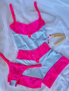 Trio baby doll lia - Flor de Lis Lingerie