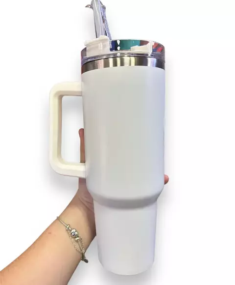 Garrafa Copo Térmico Gigante 1.2L Aço Inox com Alça Retrátil