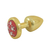 Plug Anal Dourado em ABS com Pedra Cravejada em Strass Vermelha - HARD Plug LESS (HA143DV) - Utilidades Shopping
