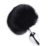 Plug anal de metal Cromado com rabo pompom - Preto (VMPL012P) - comprar online