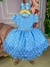 Vestido Menina Bonita Azul Renda Bolinhas (VESTMNNBNTAZLRENDBLNC) - Utilidades Shopping