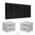 Conjunto Quarto 2 Mesas De Cabeceira Com Painel de Cabeceira De Cama casal1,40cm - Decor Móveis (kit02preto)