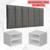 Conjunto Quarto 2 Mesas De Cabeceira Com Painel de Cabeceira De Cama casal1,40cm - Decor Móveis (kit01cinza) - loja online