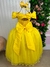 Vestido Marie Longo Manga Princesa Amarelo A Bela e a Fera (VESTMRIELNGMGPRINAMARL) - comprar online