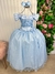 Vestido Marie Longo Manga Princesa Azul Bebe (VESTMARIELNGOMBRAOMBRAZLBB)