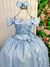 Vestido Marie Longo Manga Princesa Azul Bebe (VESTMARIELNGOMBRAOMBRAZLBB) - comprar online