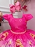 Imagem do Vestido Infantil Barbie Rosa Chiclete Com Cinto de Pérolas (3276RR)