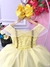 Vestido Infantil Princesa Bela e a Fera C/ Busto Trançado (3583AM) - loja online