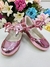 Sapatinho Rose Metalizado Com Lacinho Super Luxo (10515RM) - Utilidades Shopping