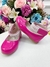 Sapatinho Pink Verniz de Tornozeleira com Strass e Pérolas (2132PK) - Utilidades Shopping