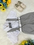 Conjunto Social Short Susp. Gravata Cinza e Camisa Branca (0227CC) - Utilidades Shopping