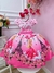 Vestido Infantil Barbie em Paris Rosa e Pink Cinto Pérolas (0037RR)