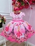 Vestido Infantil Barbie em Paris Rosa e Pink Cinto Pérolas (0037RR) - comprar online
