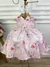 Vestido Infantil Rosa Flores Primavera Com Cinto de Pérolas (1008RF) - comprar online