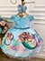 Vestido Infantil Princesa Ariel Sereia Peito Escamas Filme (3277AZ)