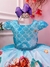 Imagem do Vestido Infantil Princesa Ariel Sereia Peito Escamas Filme (3277AZ)