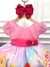 Vestido Infantil Princesas Rosa Com Cinto de Pérolas Luxo (4207RS) na internet