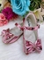 Sapatinho Rose Metalizado C/ Lacinho Glitter Super Luxo (10115RR) - loja online