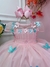 Vestido Infantil Rosa Plissado Aplique Flores Borboleta (3582RS) - Utilidades Shopping