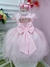 Vestido Infantil Rosa Plissado Aplique Flores Borboleta (3582RS) - comprar online