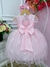 Vestido Infantil Rosa Plissado Aplique Flores Borboleta (3582RS) na internet