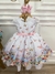 Vestido Infantil Branco Jardim das Borboletas Peito Strass (0594BR) - loja online