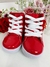 Coturno Infantil Vermelho Verniz Cadarço Florzinha Borboleta (6102VV) - Utilidades Shopping