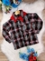 Camisa Xadrez Junino Preto Branco Vermelho C/ Lenço (3507TP)