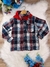 Camisa Xadrez Junino Branco Vermelho Azul C/ Lenço (3507BR) - Utilidades Shopping