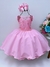 Vestido Infantil Rosa Chiclete Renda Cinto Pérolas (2299RC) - Utilidades Shopping